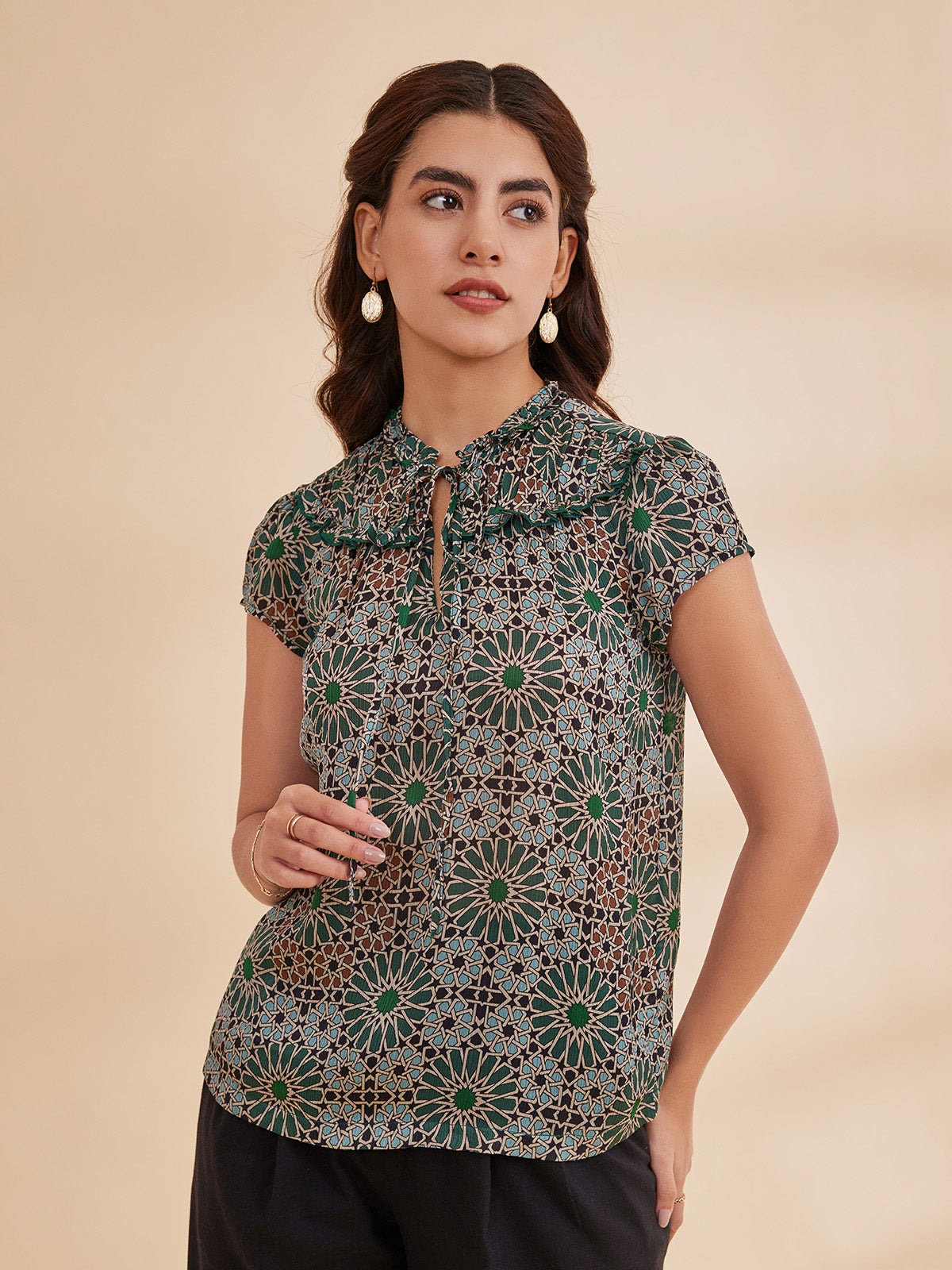 Norah - Printed Bemberg Satin Chiffon Top image 5