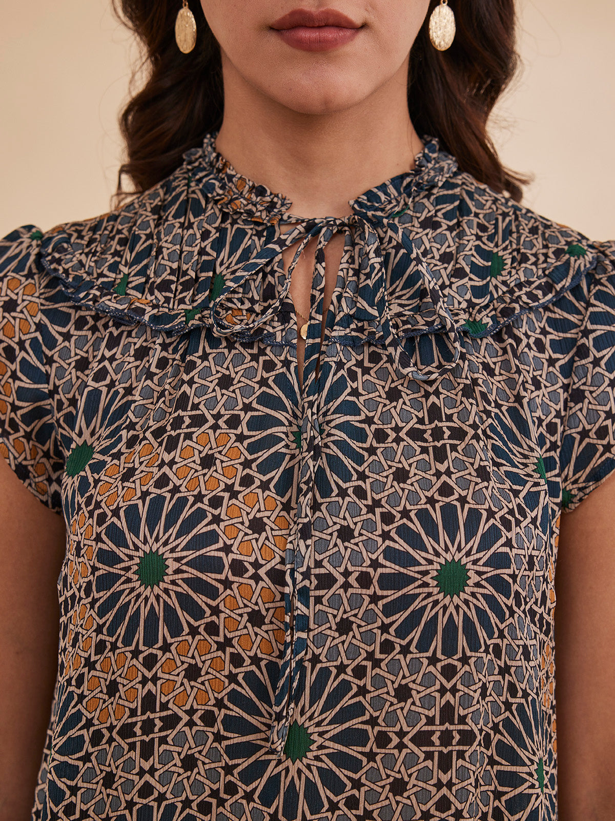 Norah - Printed Bemberg Satin Chiffon Top image 3