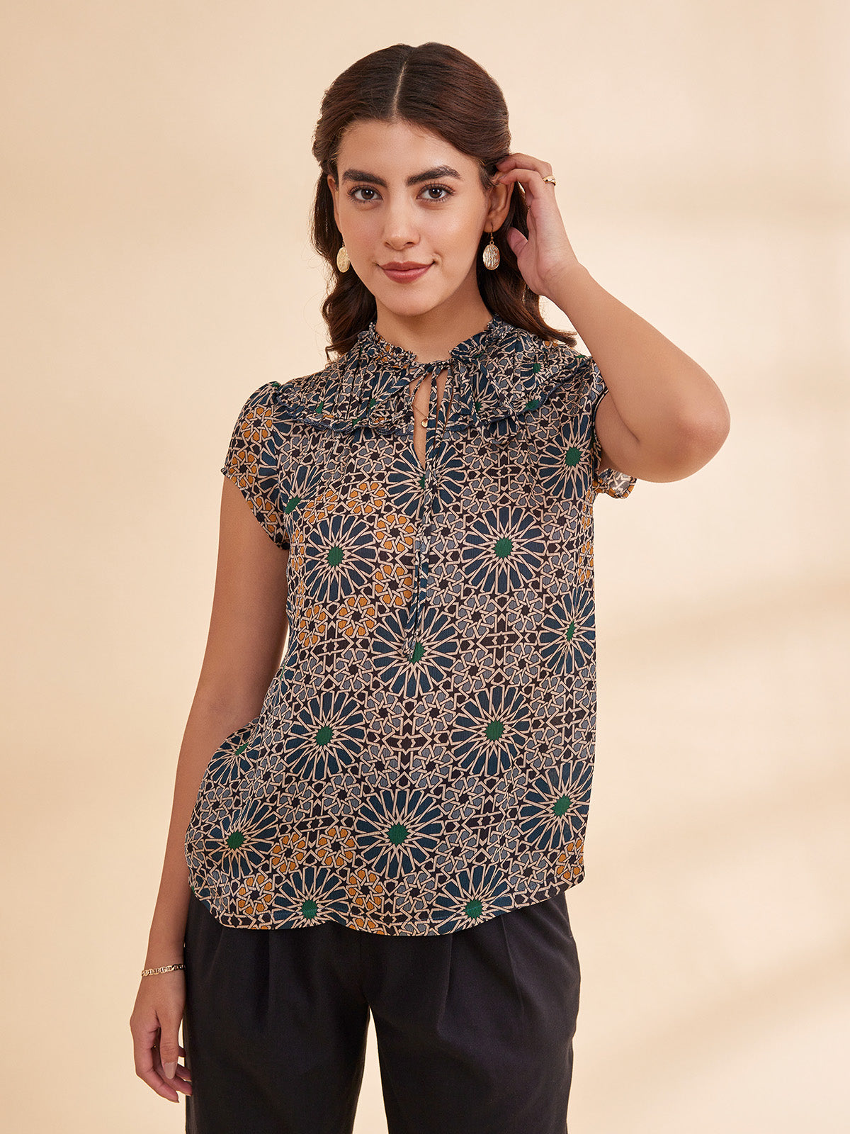 Norah - Printed Bemberg Satin Chiffon Top image 4