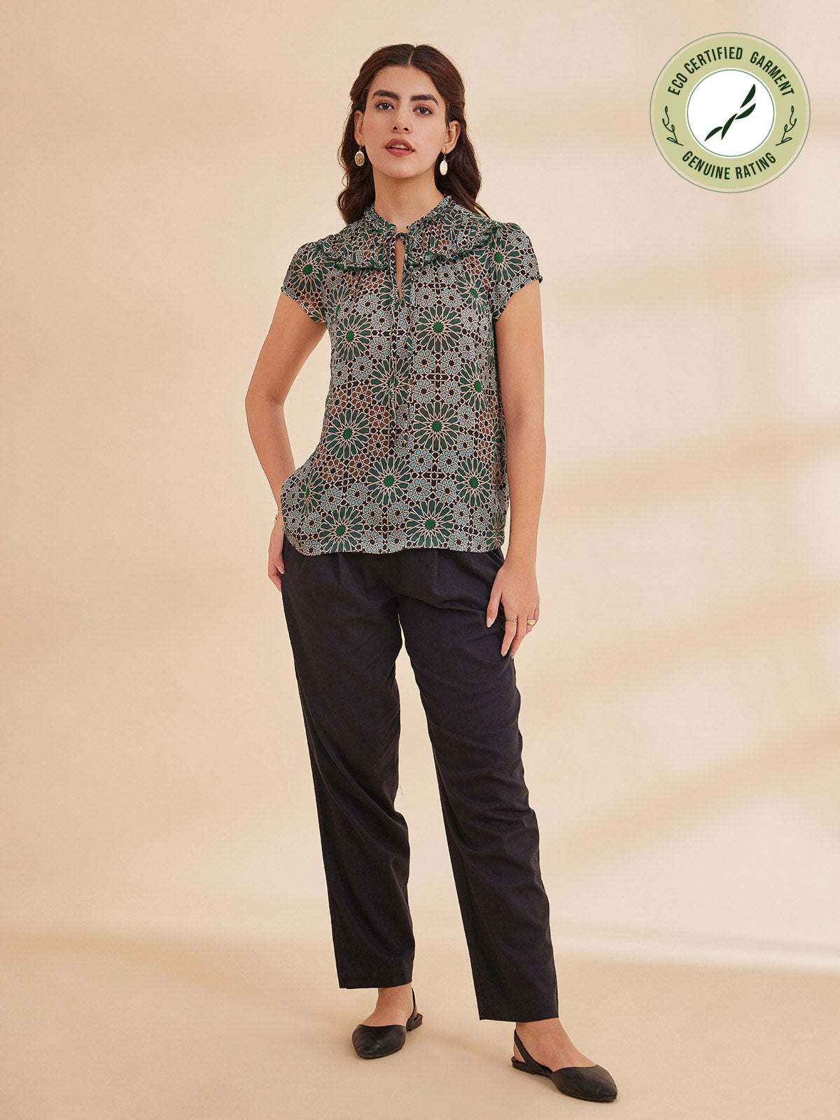 Norah - Printed Bemberg Satin Chiffon Top image 6