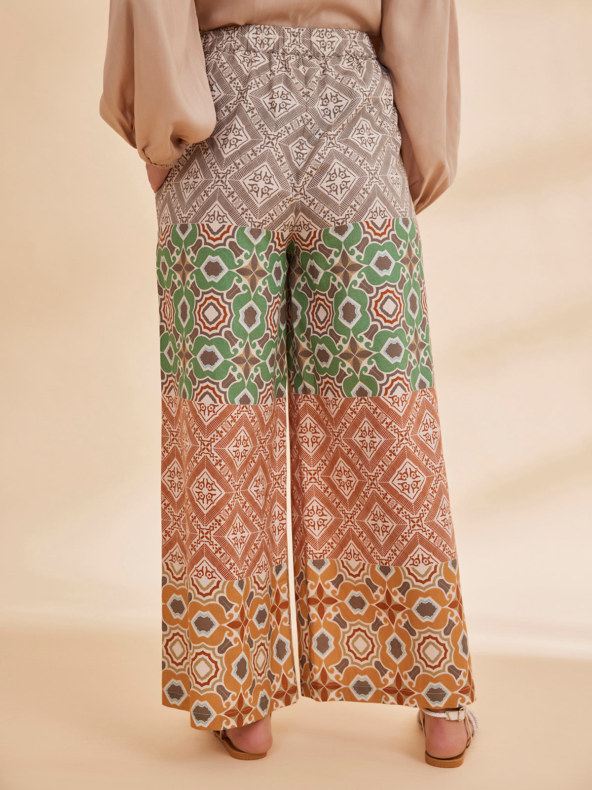 Beril - Wide Legged Printed Linen Pants image 3