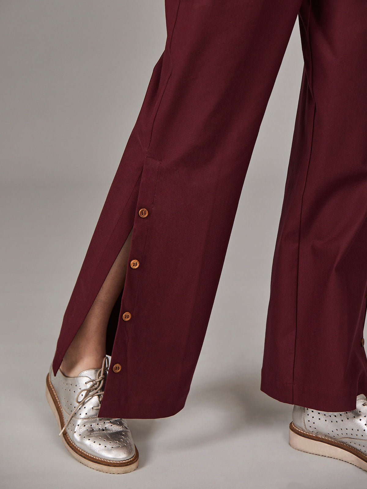Bree - Organic Cotton Boot Leg Pants With Slit image 3