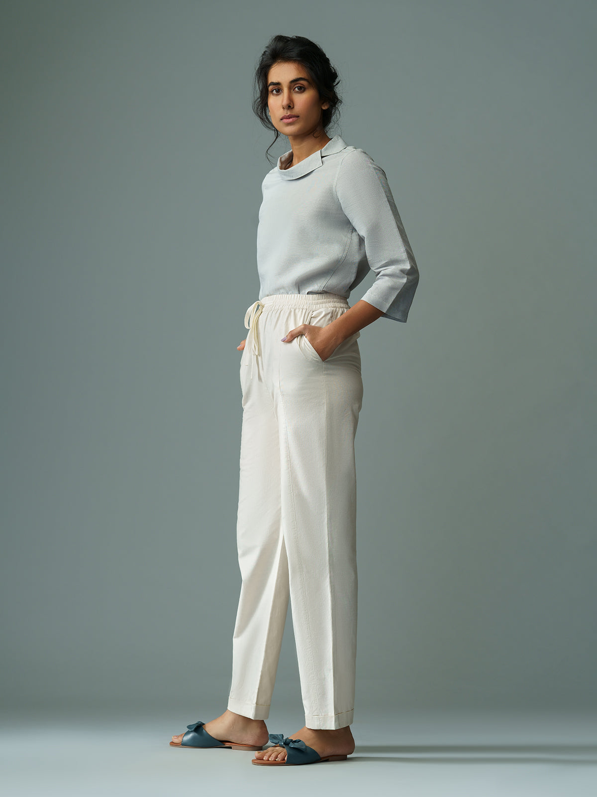 Dante - Semi Formal Cotton Linen Drawsting Pants image 3