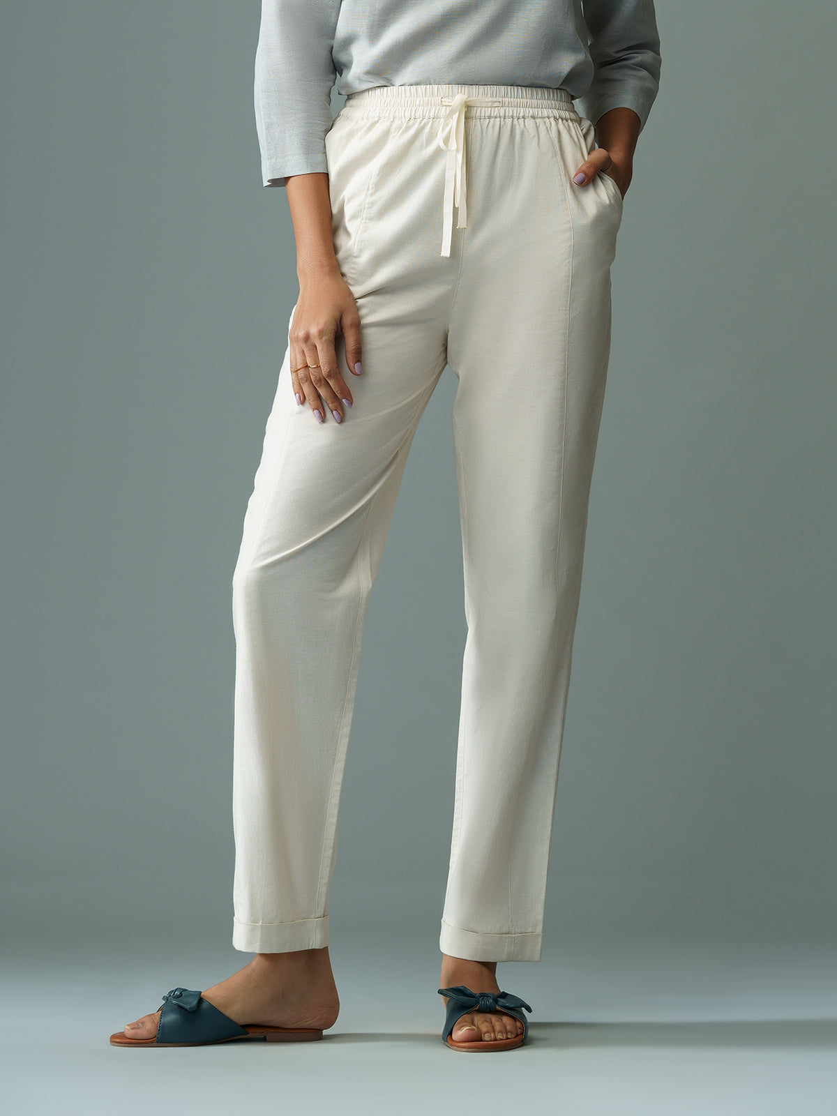 Dante - Semi Formal Cotton Linen Drawsting Pants image 4