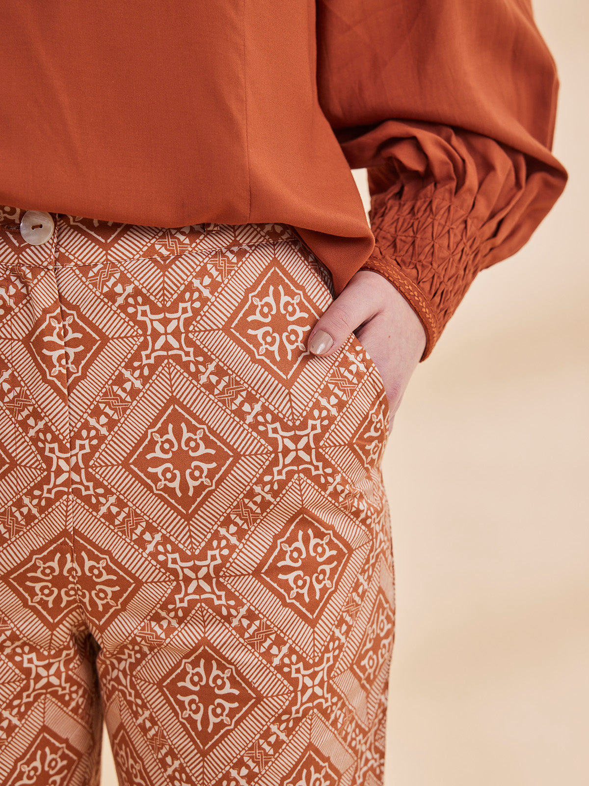 Nurit - Printed Organic Cotton Trousers image 3