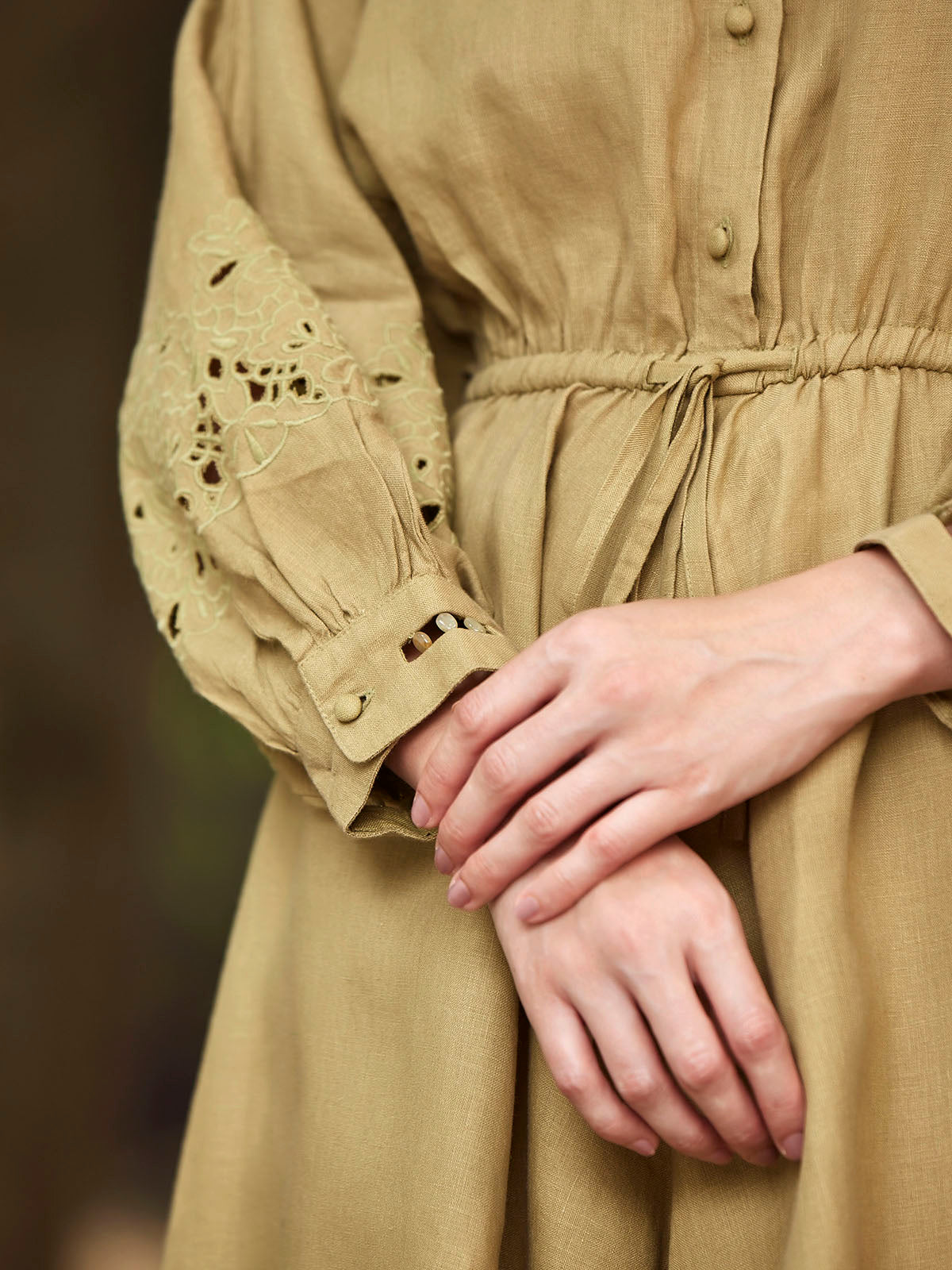 Asa - Organic Cotton Linen Jumpsuit With Embroidery image 2