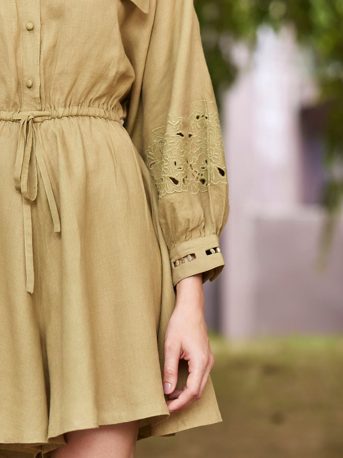 Asa - Organic Cotton Linen Jumpsuit With Embroidery image 5