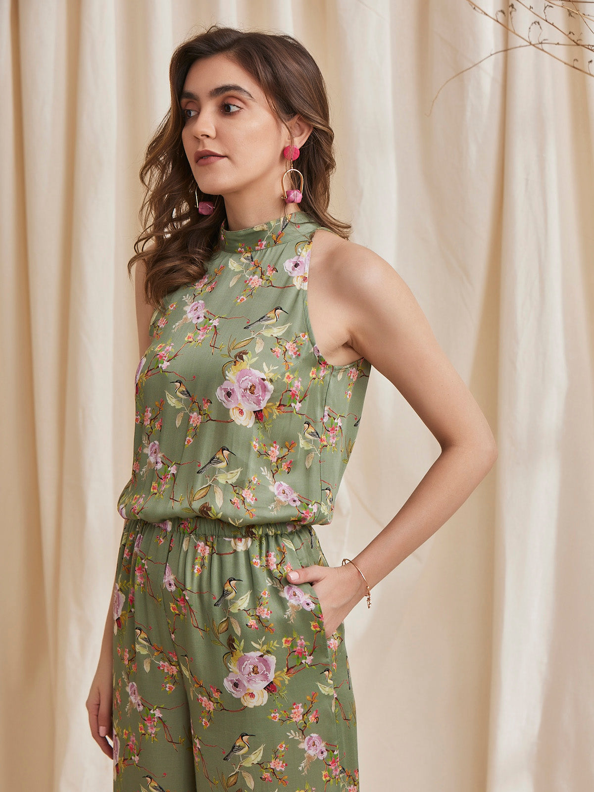 Freena - Halter Neck Viscose Satin Jumpsuit image 2