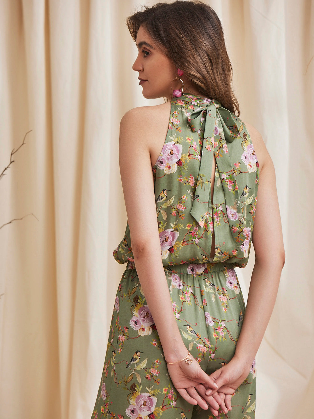 Freena - Halter Neck Viscose Satin Jumpsuit image 4