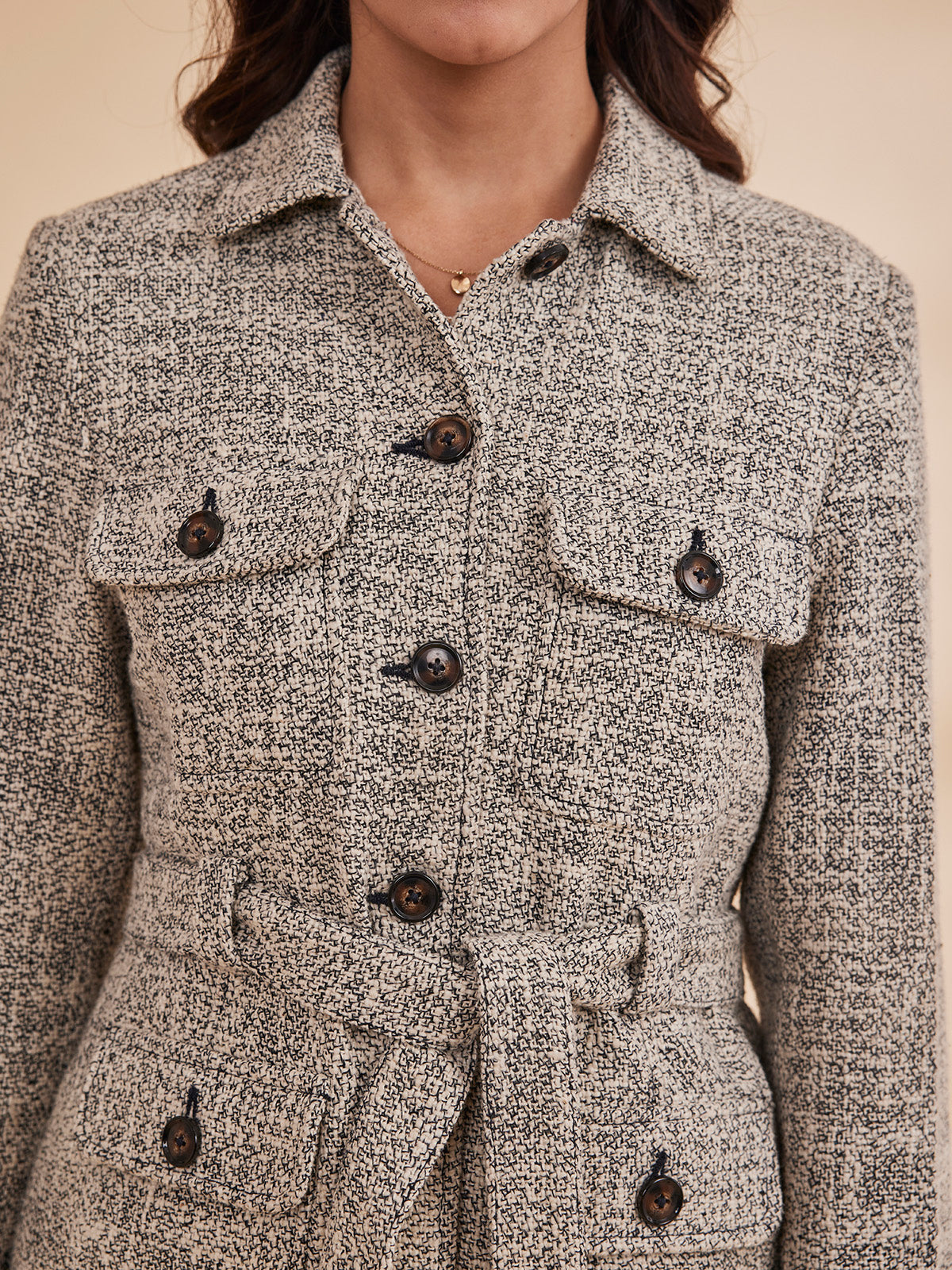 Denize - Organic Cotton Tweed Jacket With Collar image 3