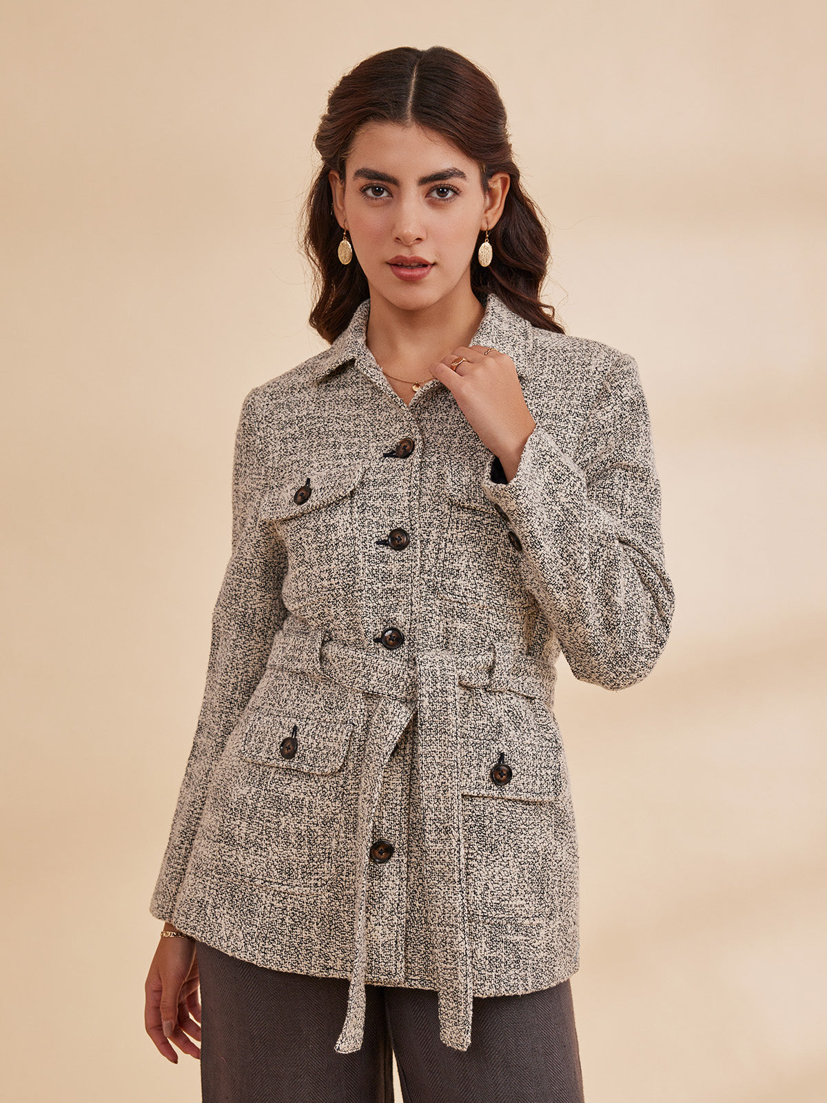 Denize - Organic Cotton Tweed Jacket With Collar image 6