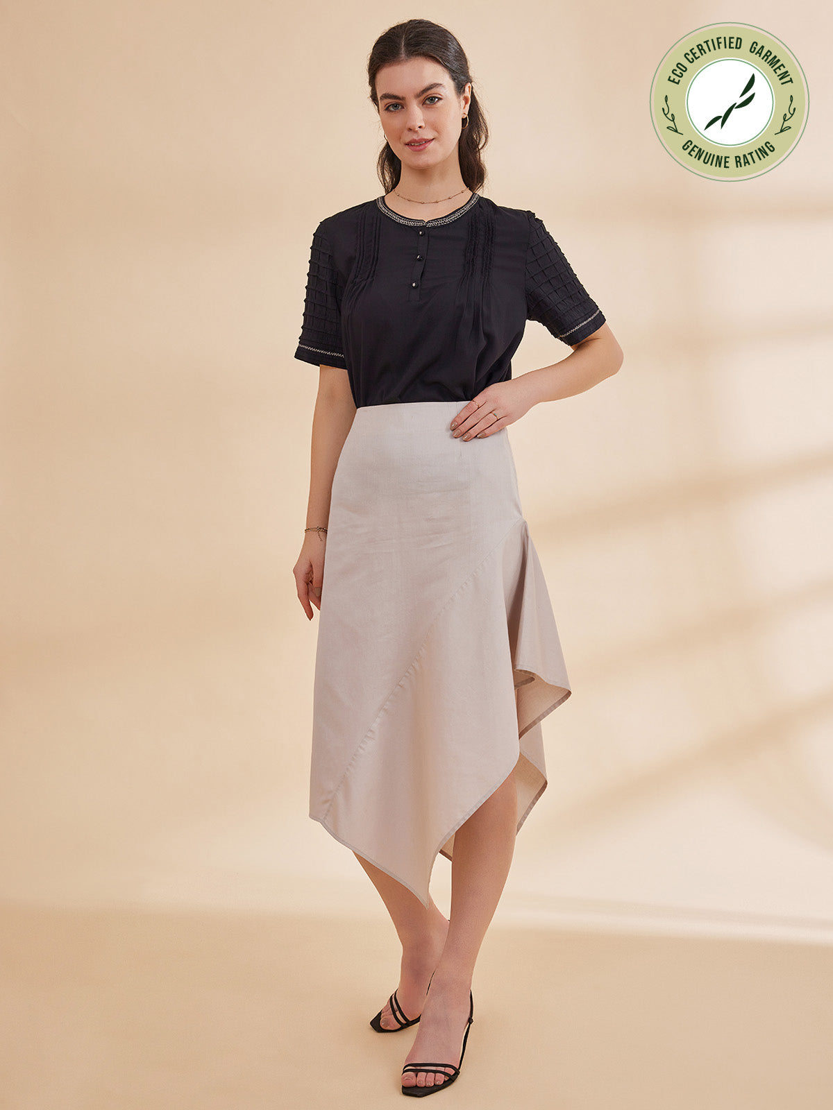 Hiba - Organic Cotton Asymmetric Skirt image 5