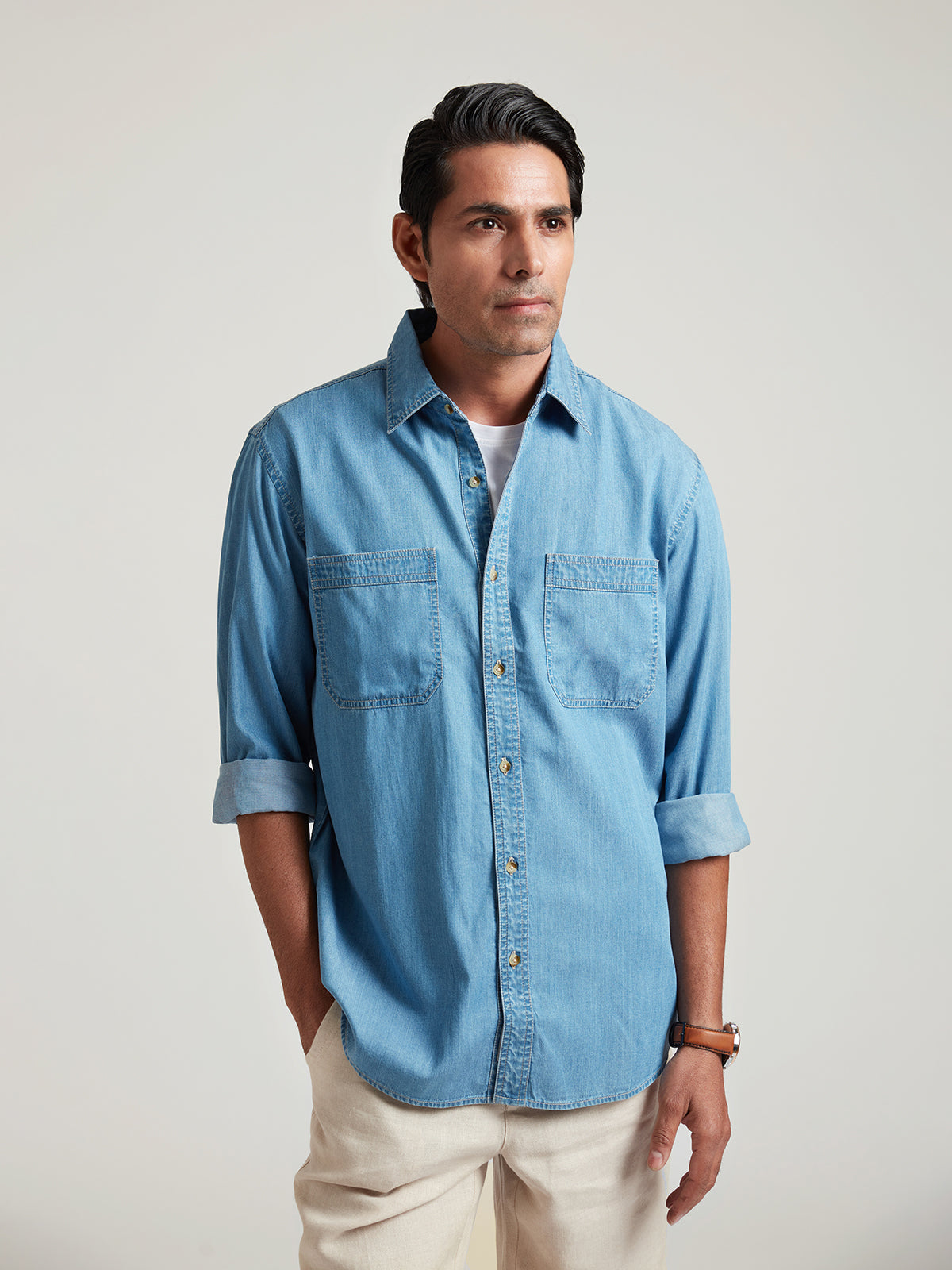 Admund - Eco-friendly Semi-formal Denim Shirt For A Sustainable image 5