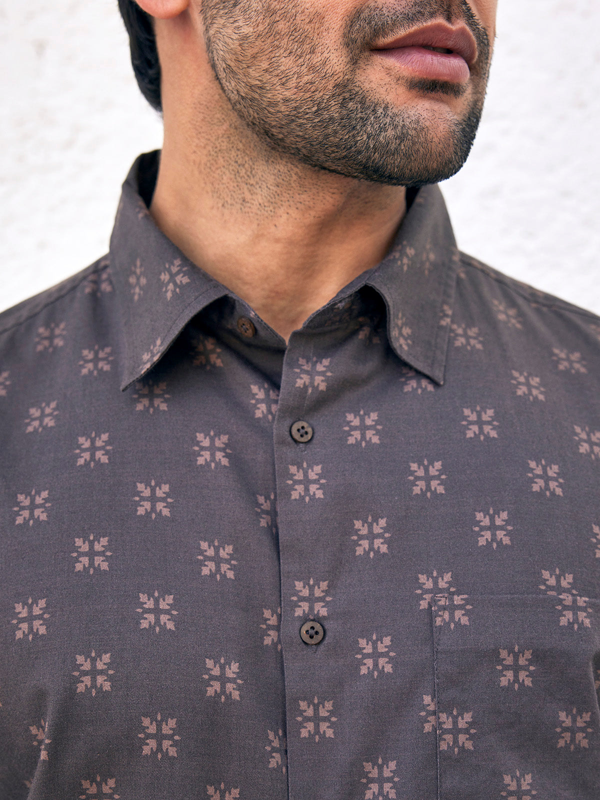 Nidal - Printed Half Sleeves Organic Cotton Shirt image 3
