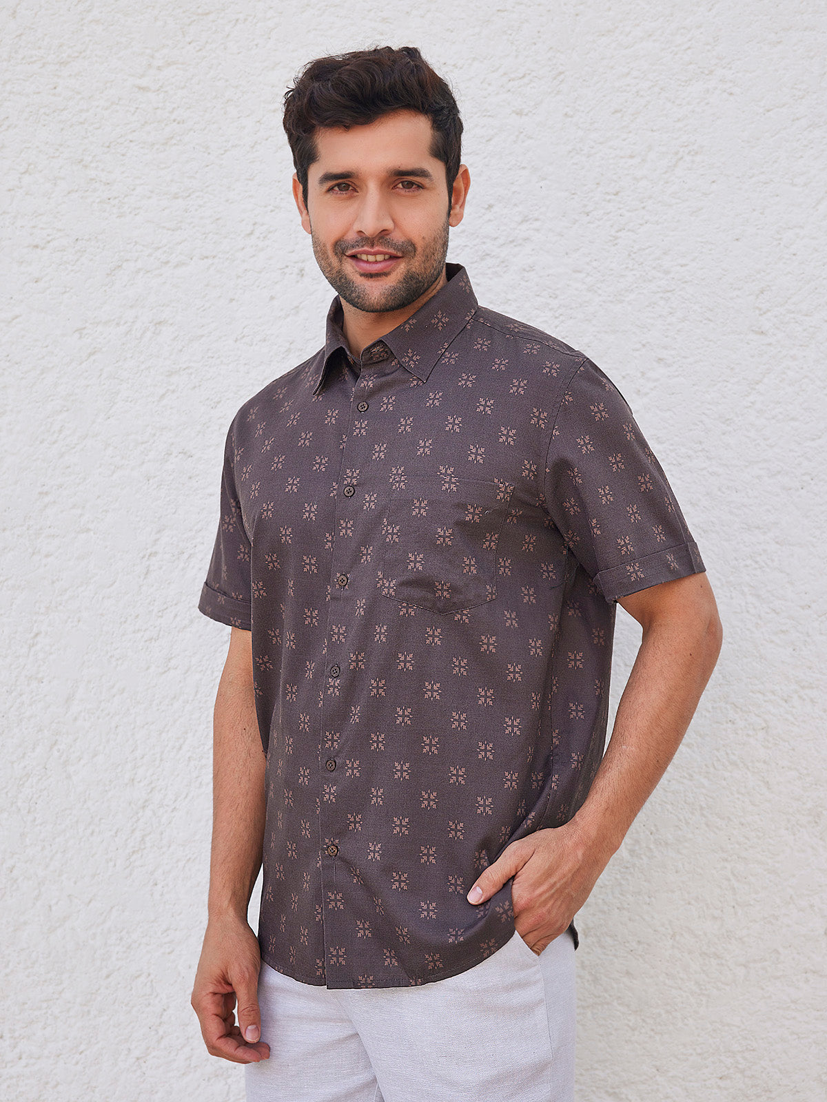 Nidal - Printed Half Sleeves Organic Cotton Shirt image 4