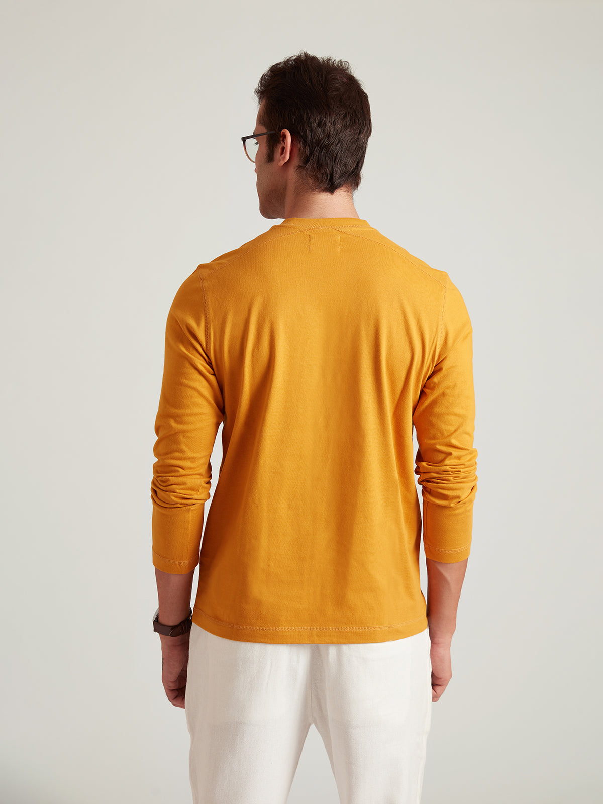Camden - Premium Organic Cotton Full Sleeves T-shirt - Honey Mustard image 2