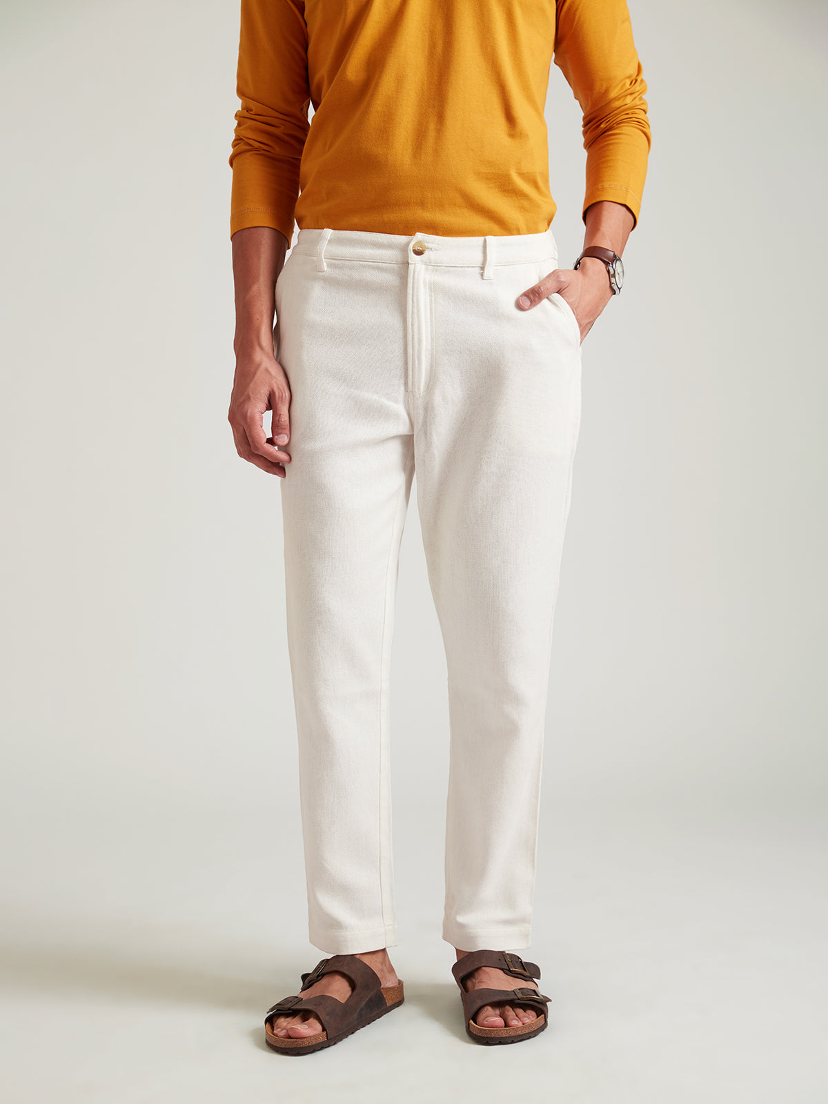Isaac - Pristine White Organic Cotton Pants image 2