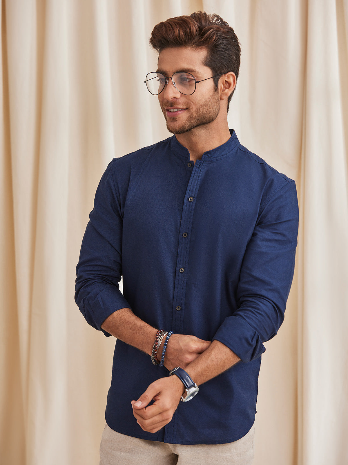 Aaron- Organic Cotton Band Collar Shirt image 4