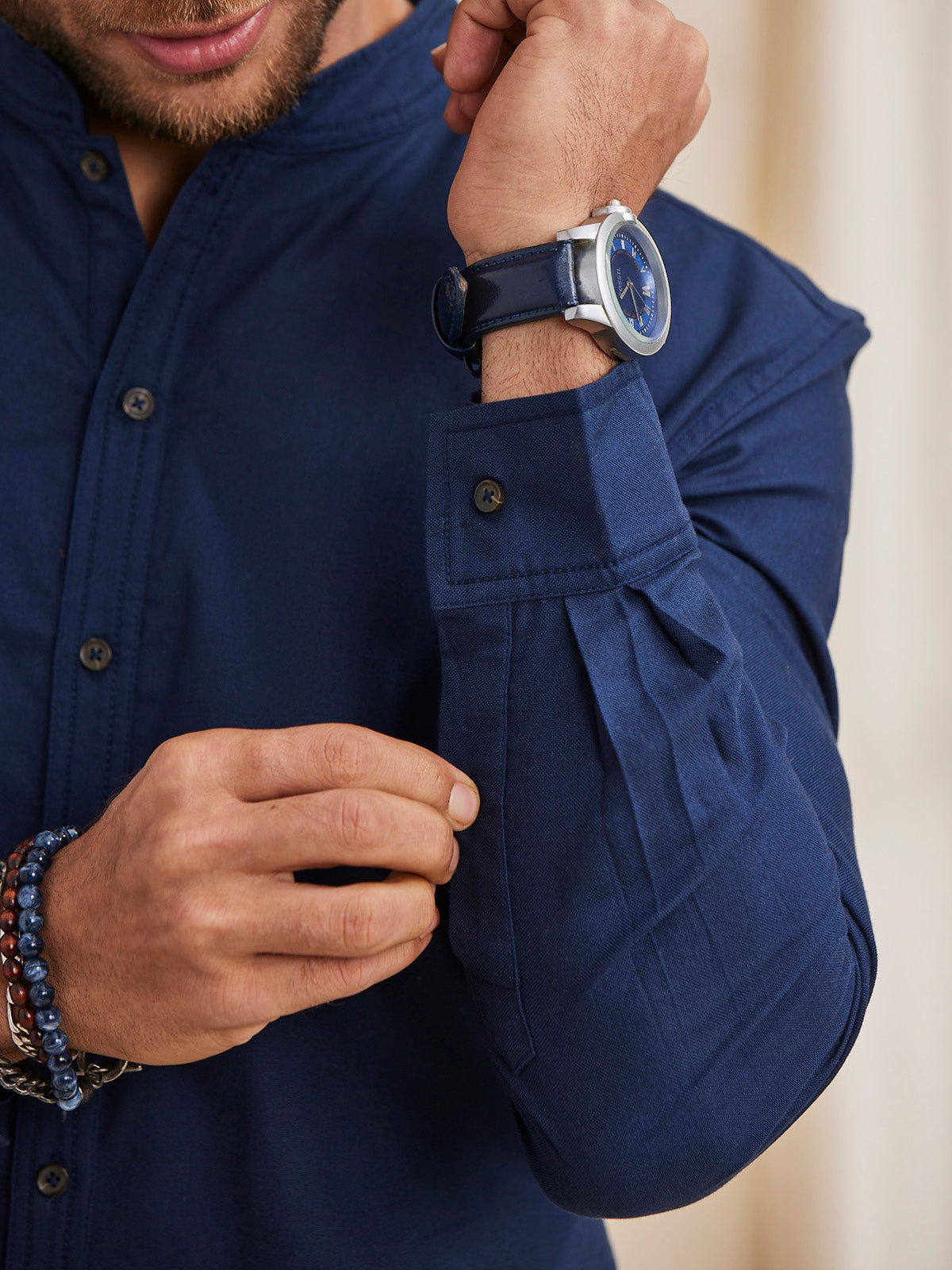 Aaron- Organic Cotton Band Collar Shirt image 5