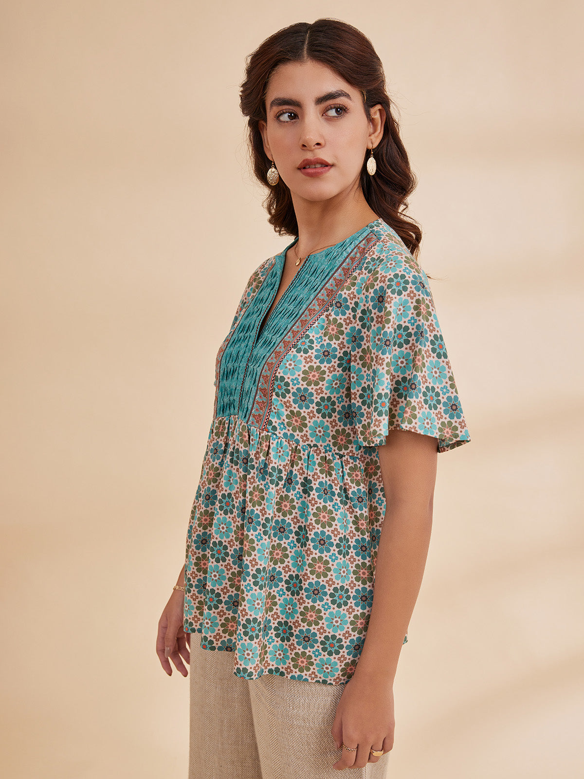 Bahia - Organic Bamboo Printed Fit And Flare Top image 6