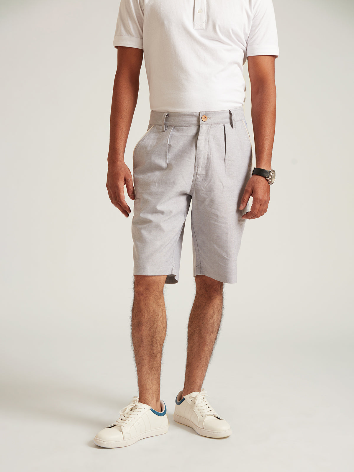 Bjorn - Stylish Light Grey Shorts In Organic Cotton image 3