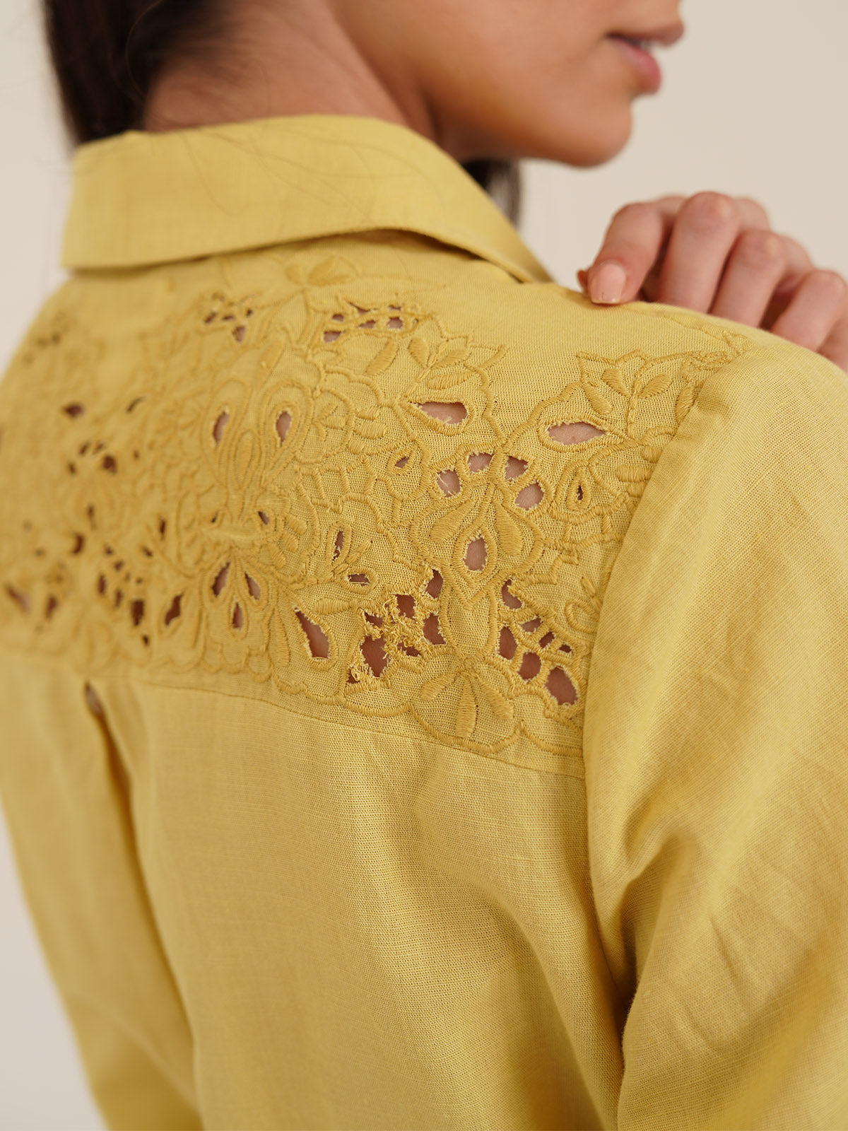 Bona - Embroidered Linen Shirt Dress image 7
