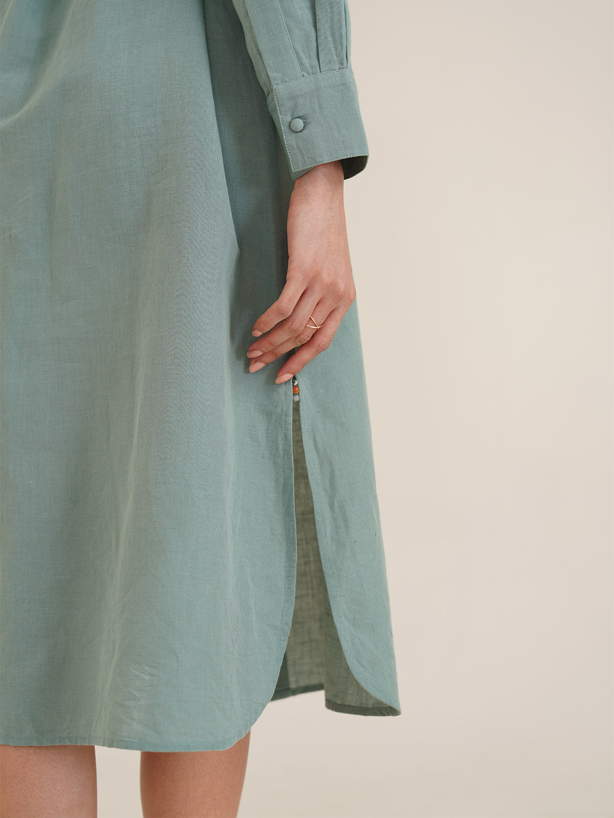 Bona - Embroidered Linen Shirt Dress image 10