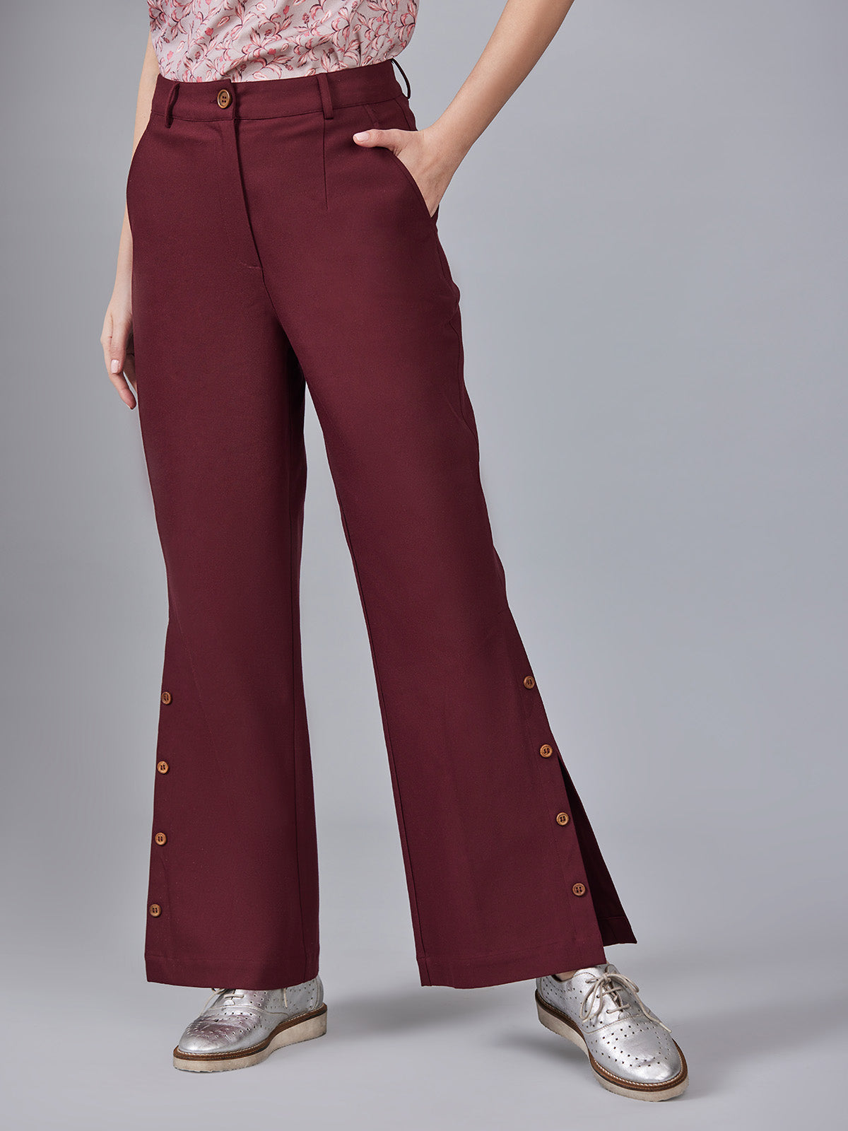 Bree - Organic Cotton Boot Leg Pants With Slit image 7