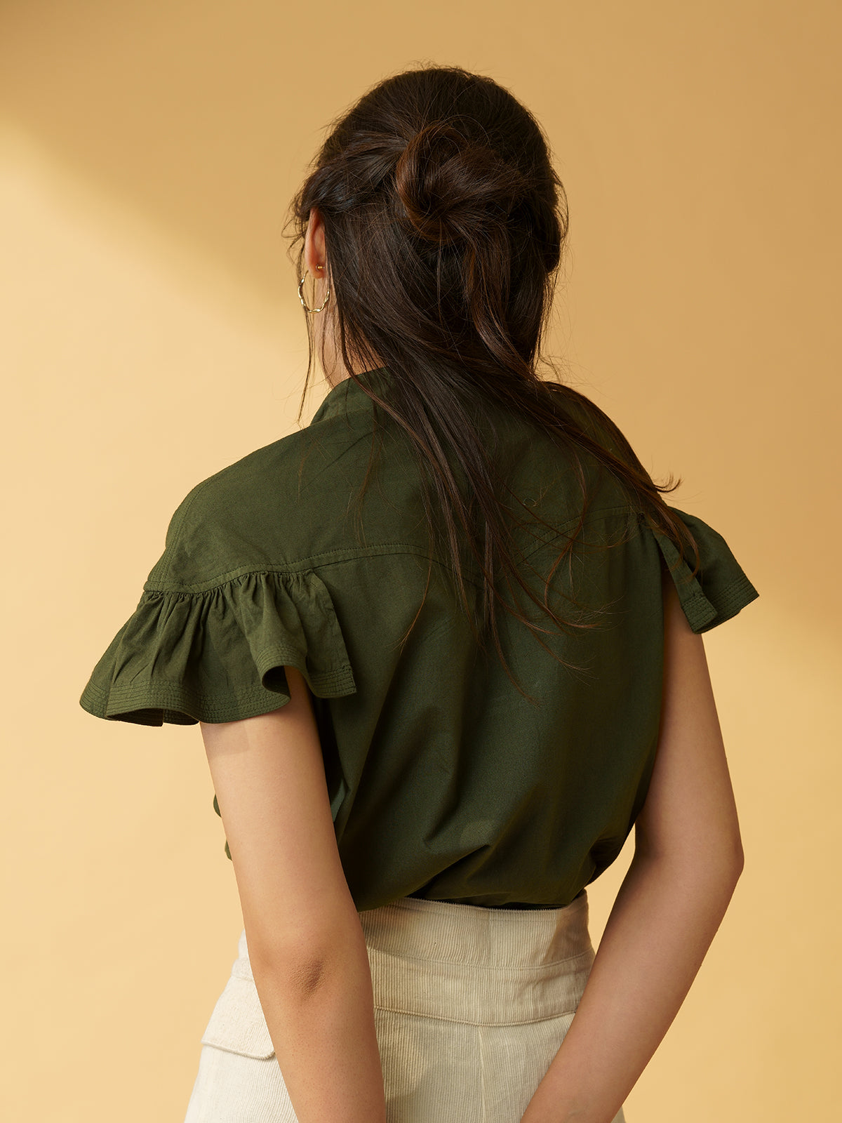 Cecelia - Organic Cotton Top With Sleeve Details And Neck Tie image 8
