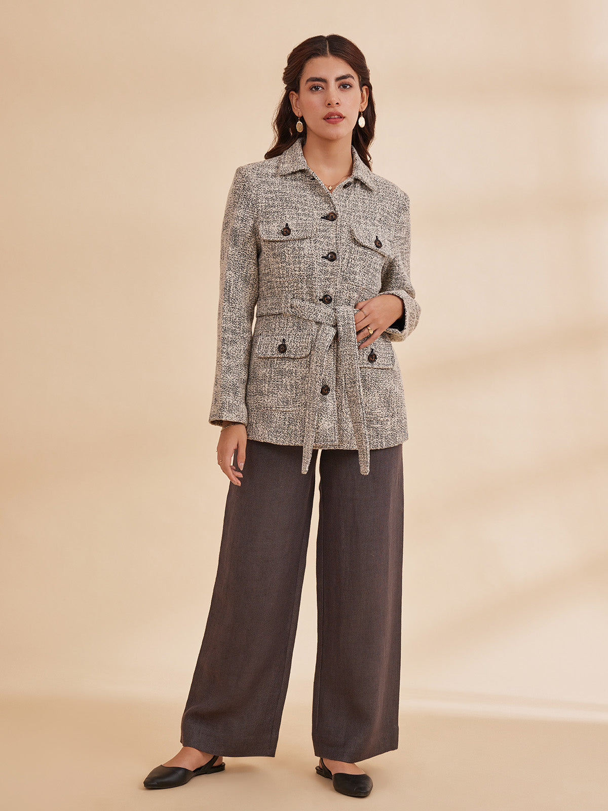 Denize - Organic Cotton Tweed Jacket With Collar image 8