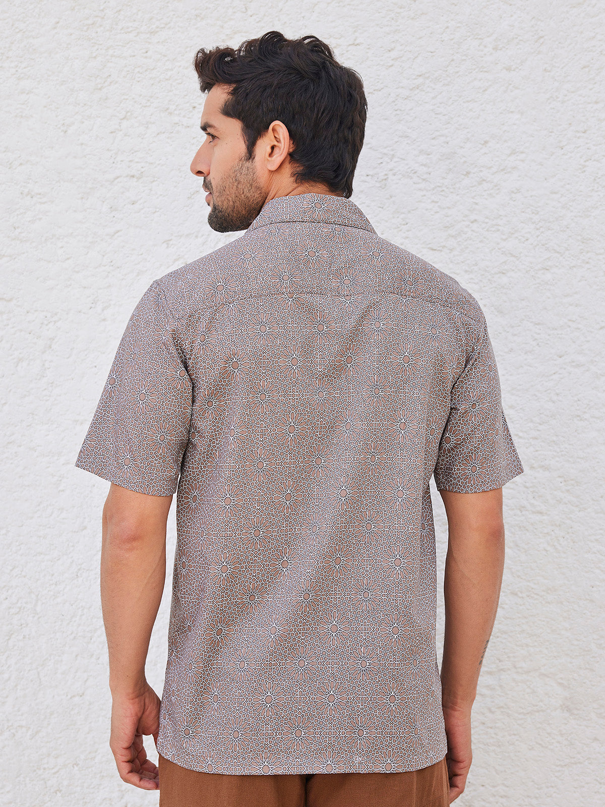 Doron - Printed Cuban Collar Organic Cotton Tencel Shirt image 10