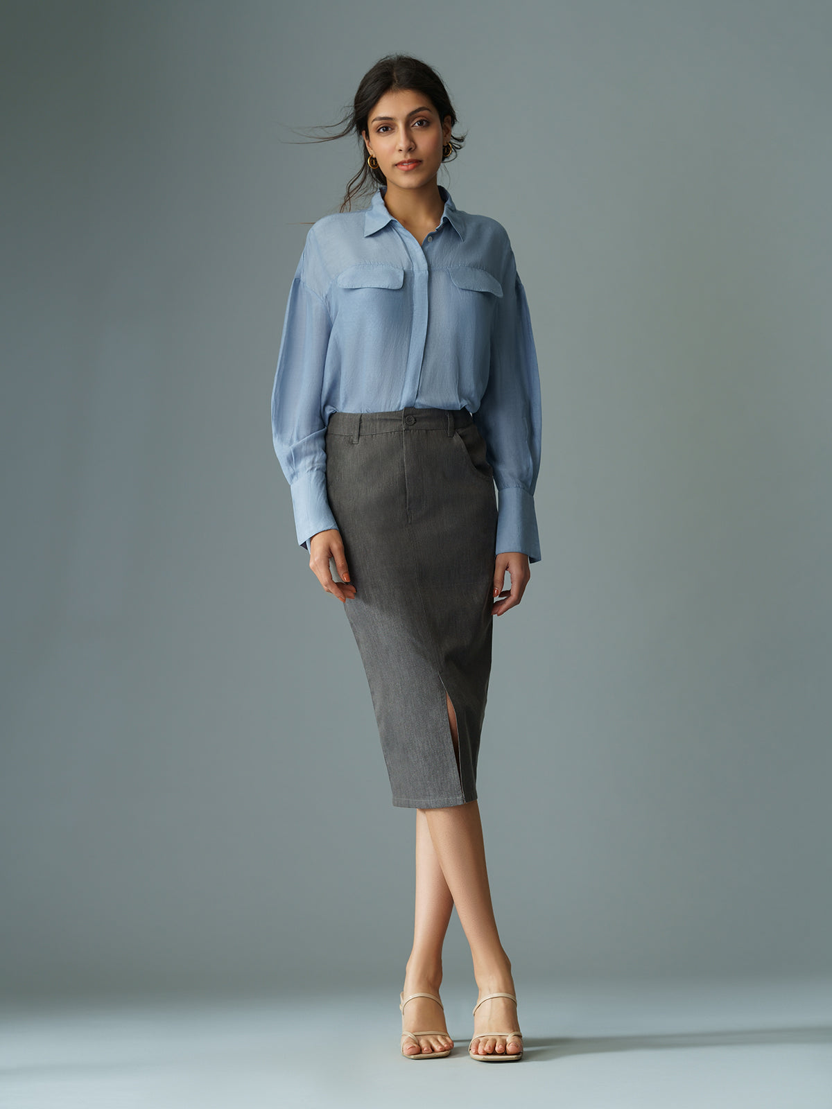Kiyo - Stylish Office Bemberg Linen Shirt With Patch Pockets image 4
