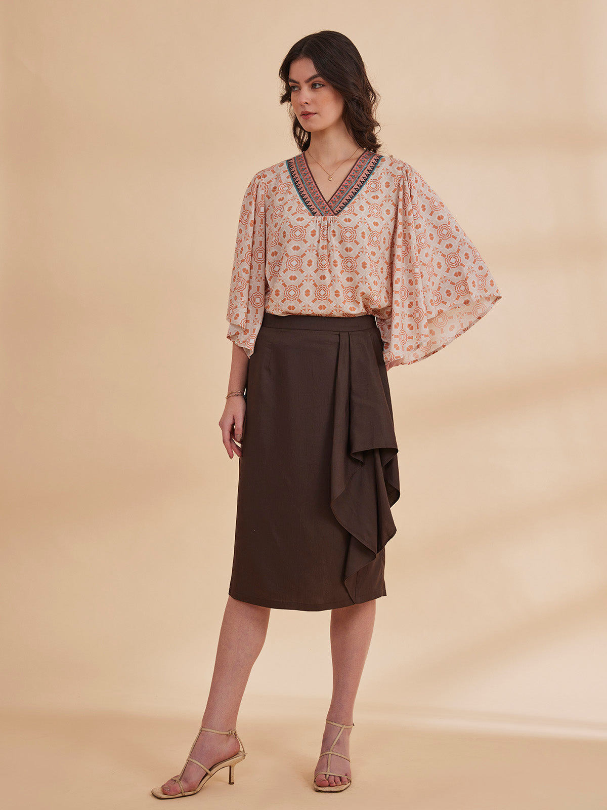 Nadia - Organic Bamboo Printed Kaftan Top image 7