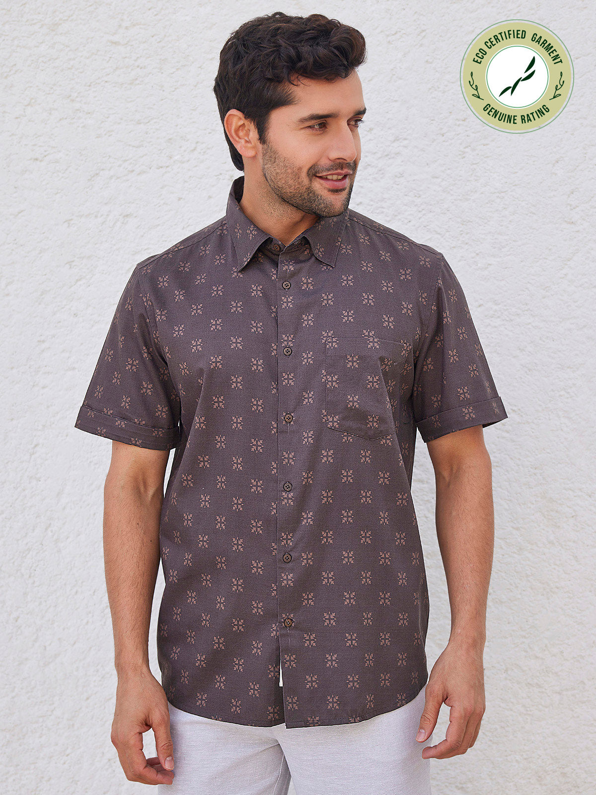Nidal - Printed Half Sleeves Organic Cotton Shirt image 6