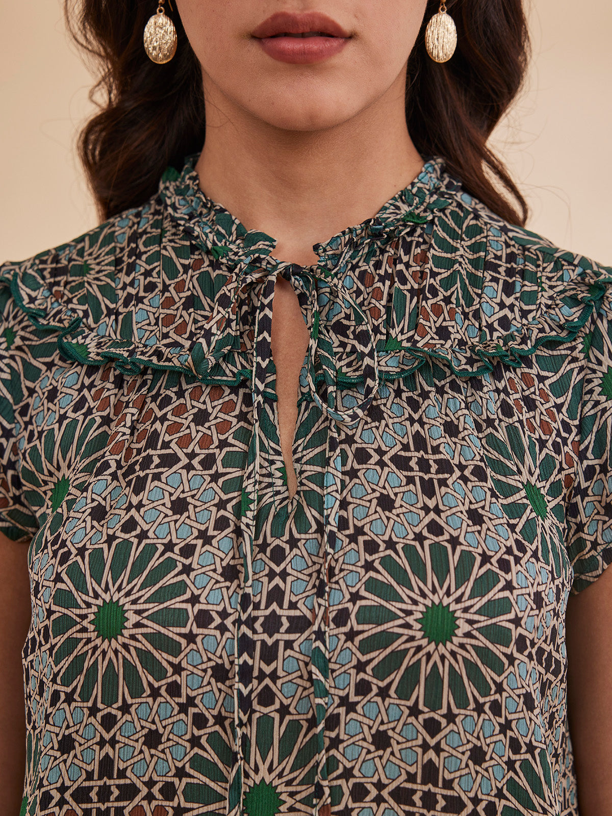 Norah - Printed Bemberg Satin Chiffon Top image 8