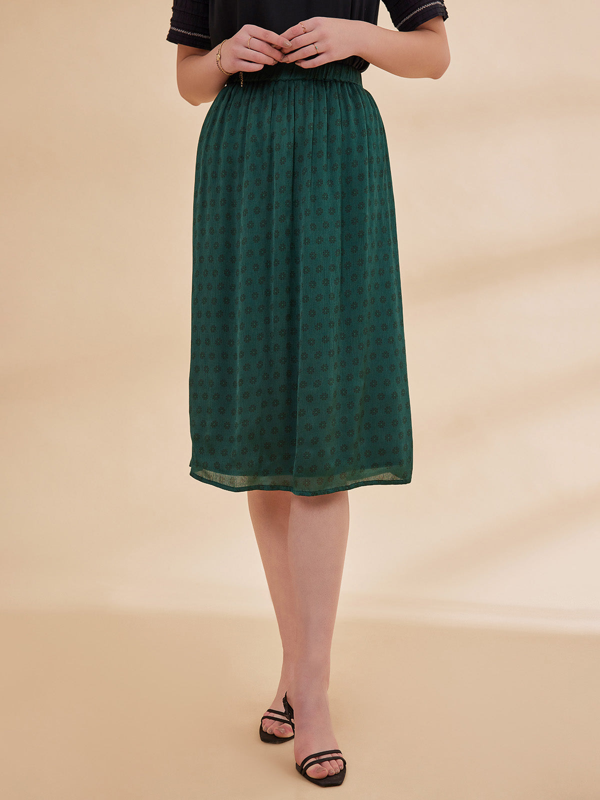 Noor - Printed Satin Chiffon Skirt image 6