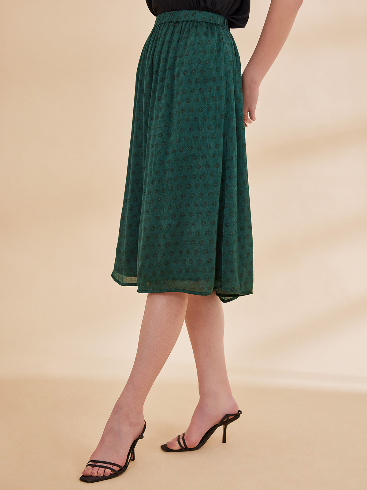 Noor - Printed Satin Chiffon Skirt image 7
