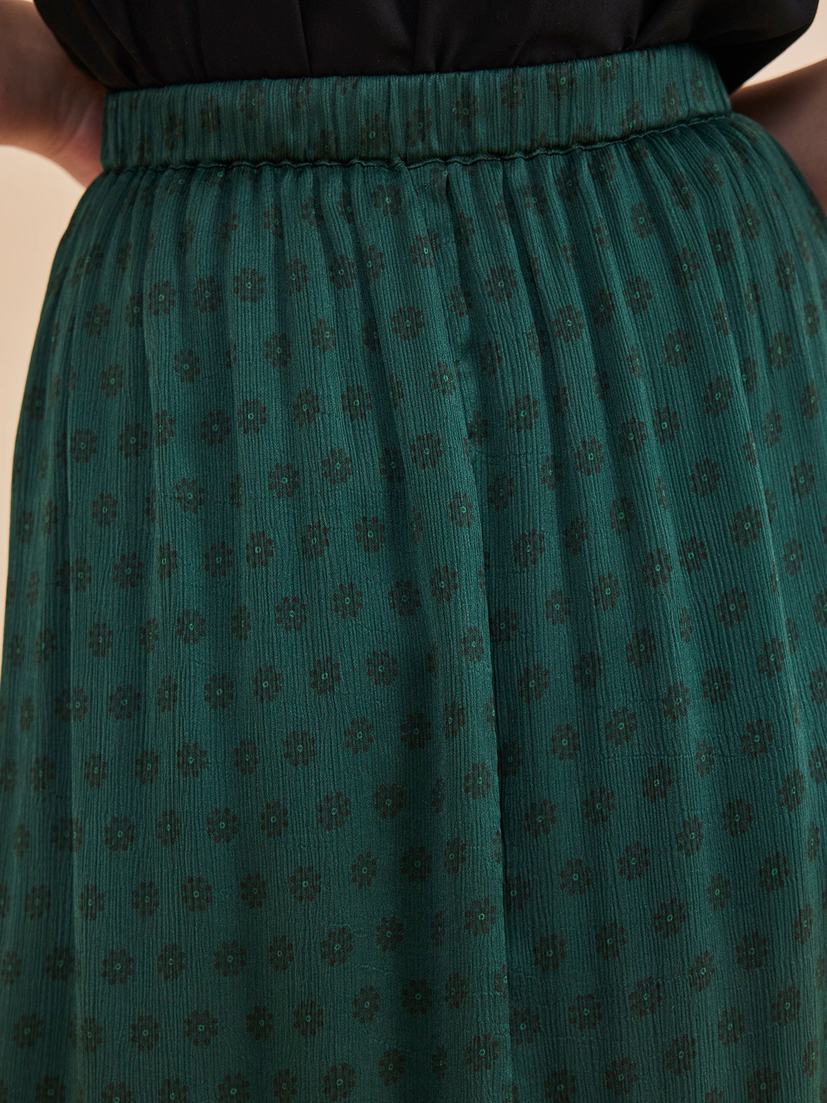 Noor - Printed Satin Chiffon Skirt image 9