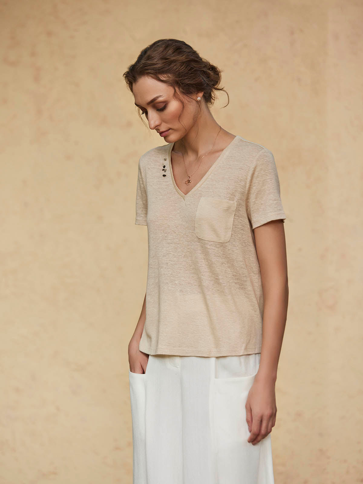 Rafaela - Casual Organic Linen T-shirt image 7