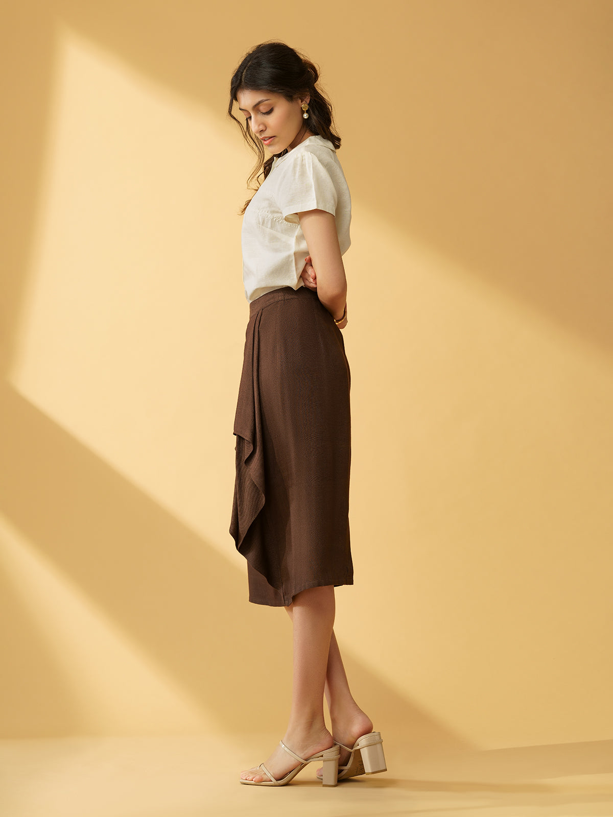 Tito - Formal Skirt With A Beautiful Overlay Panel image 5