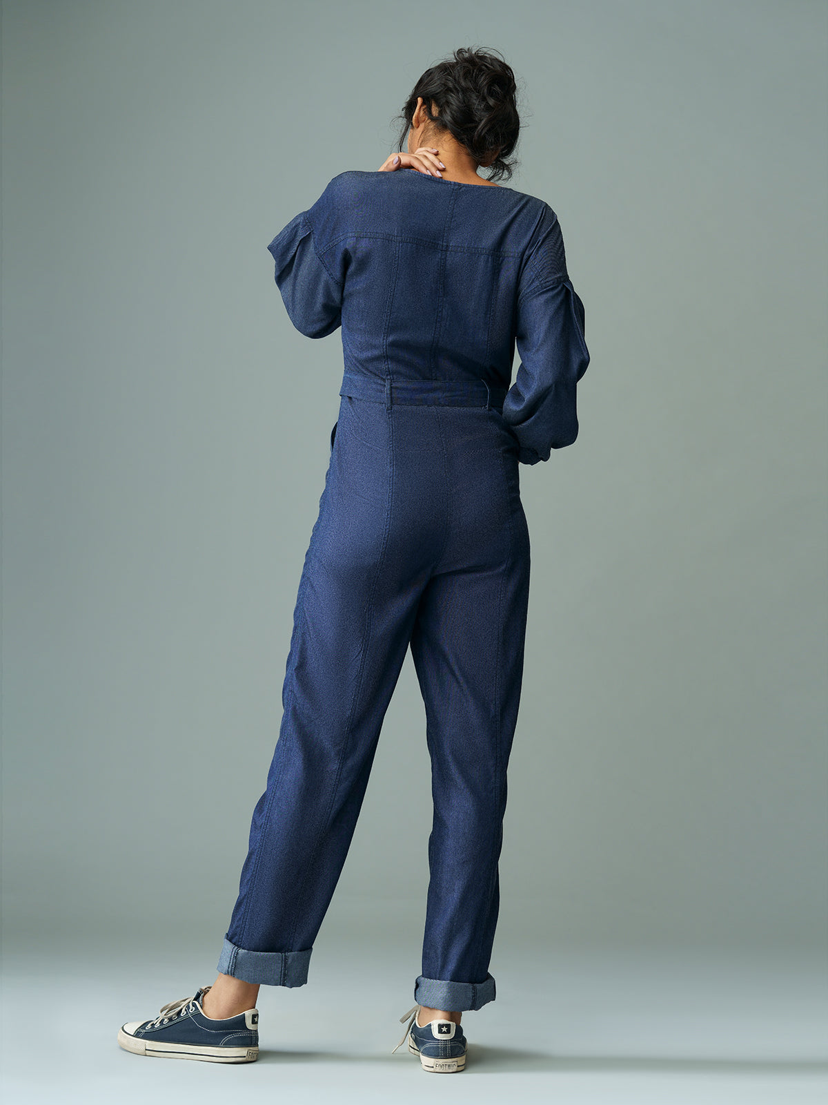 Ukiyo-full Sleeves Jumpsuit In Eco Denim image 8