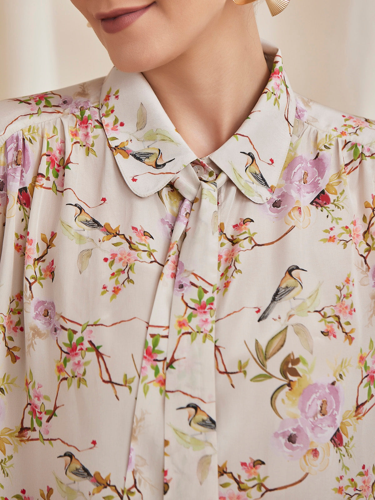 Alyssa - Floral Printed Viscose Crepe Shirt image 9