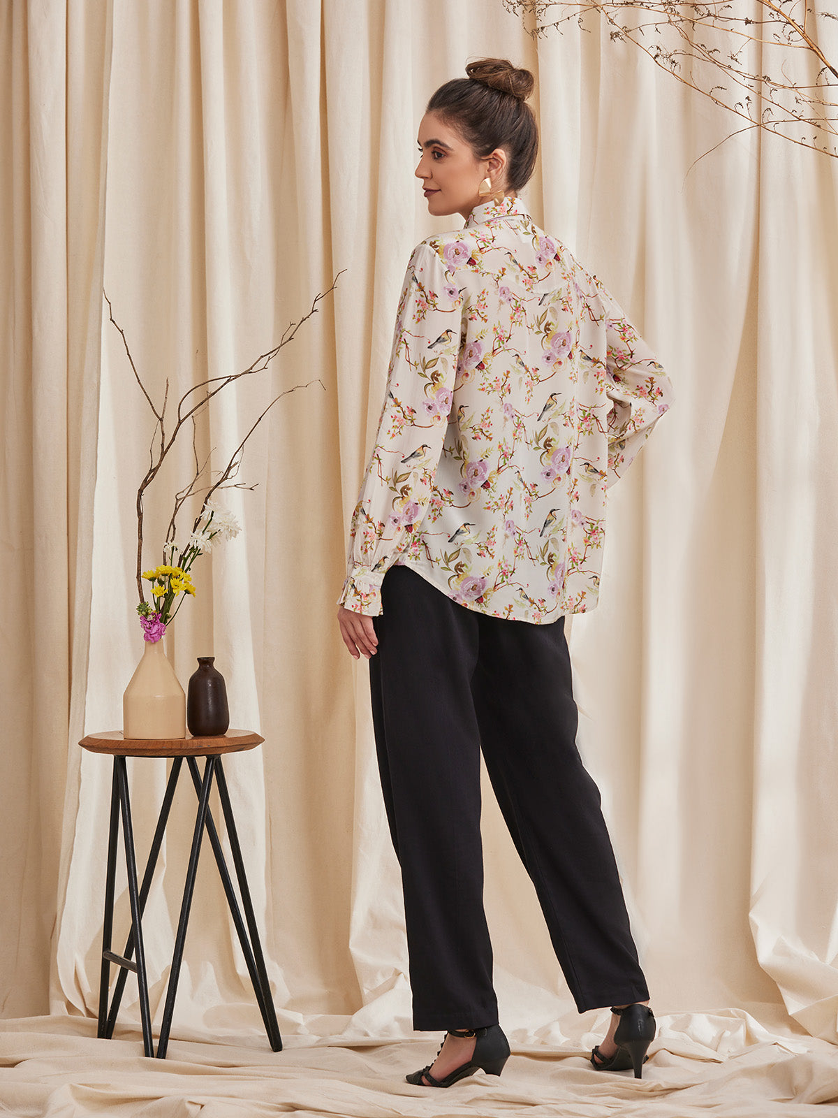 Alyssa - Floral Printed Viscose Crepe Shirt image 10