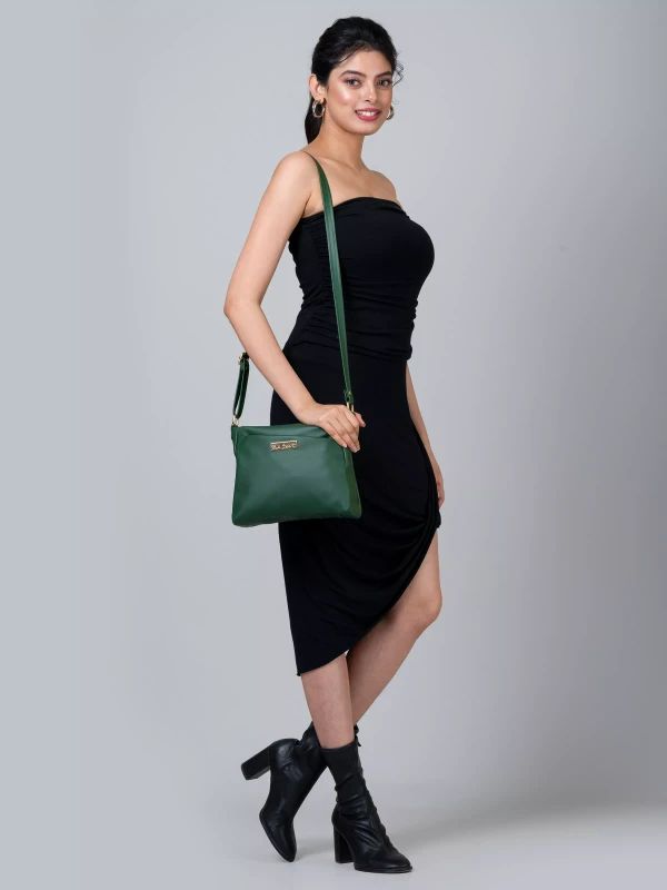 Women's Kelp Green Latest Sling Bags Online In India