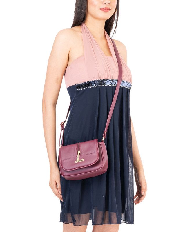 Women's Maroon Crossbody Sling Bag At Best Price