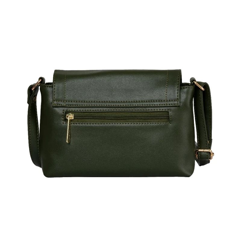 Women's Olive Green Sling Bag With Strap image 2