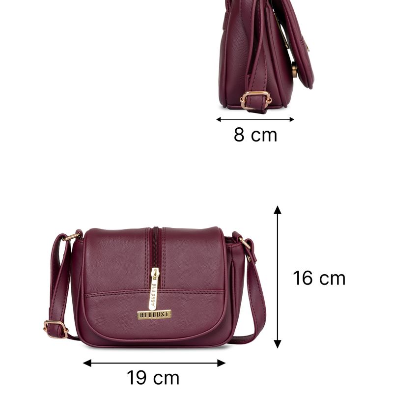 Women's Maroon Crossbody Sling Bag At Best Price image 2