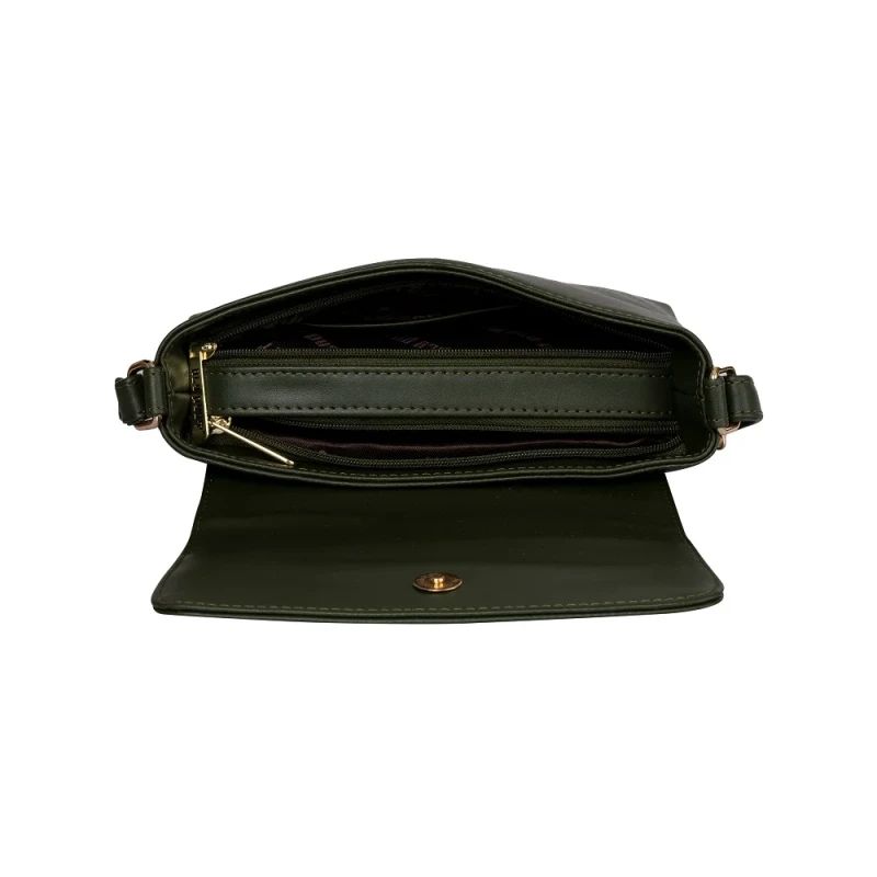 Women's Olive Green Sling Bag With Strap image 4