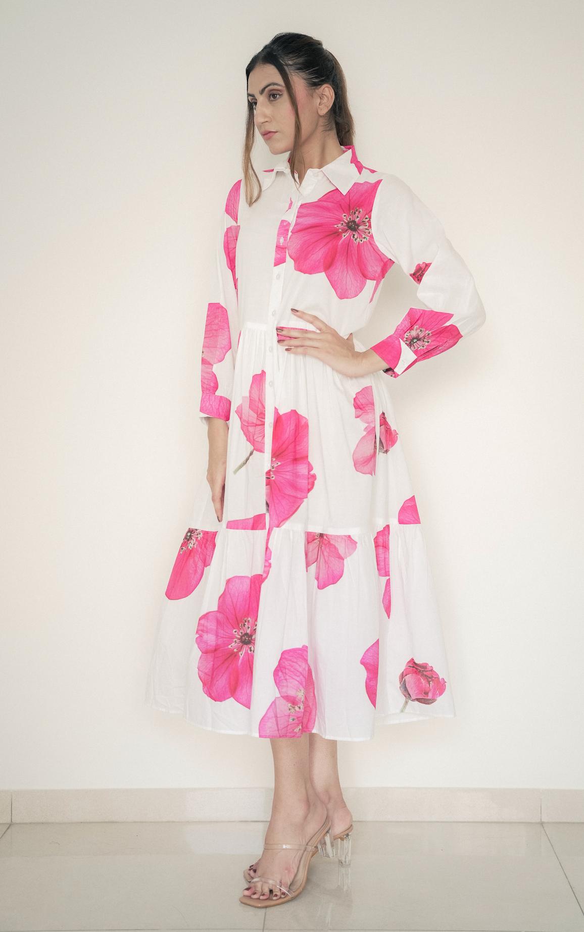 Floral Elegance Shirt Dress image 3