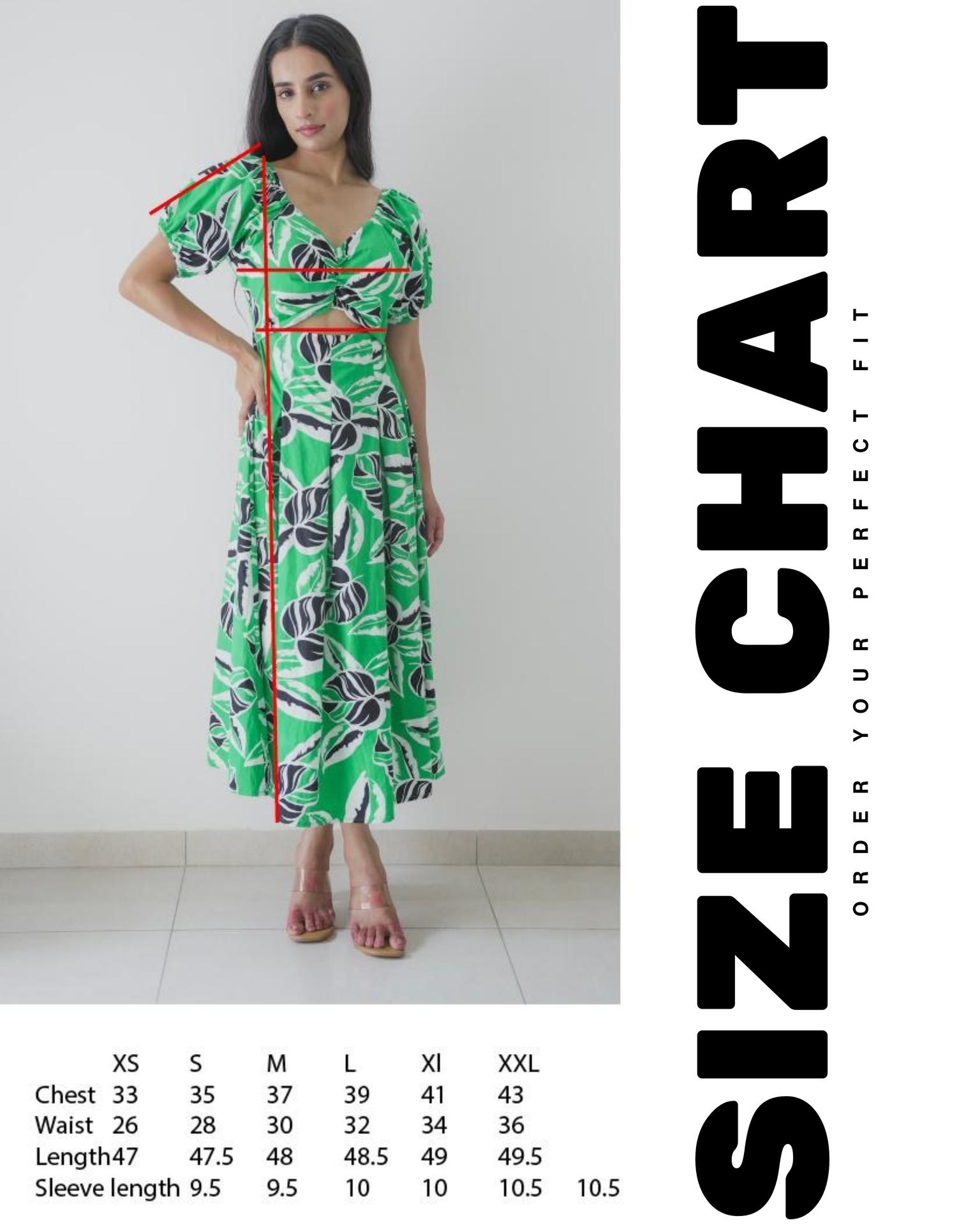 Tropical Leaf Print Cut-out Midi Dress image 6